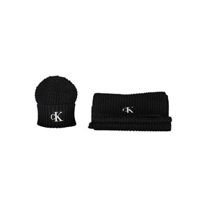 Calvin Klein Black Alpaca Women Scarf Set