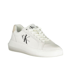 Calvin Klein Chic White Lace-Up Sneakers with Contrast Details