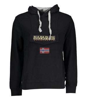 Napapijri Black Cotton Men's Hooded Sweater