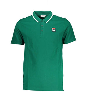 Fila Classic Green Cotton Polo with Contrast Details