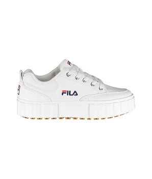 Fila Chic White Wedge Sneakers with Embroidered Detail