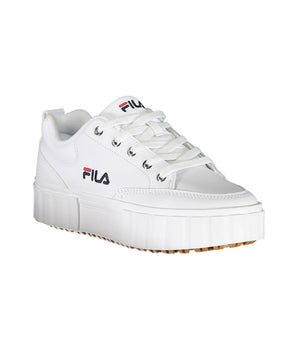 Fila Chic White Wedge Sneakers with Embroidered Detail