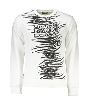 Cavalli Class White Cotton Men Sweater