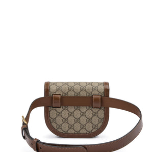Gucci GG Beige Monogram Horsebit 1955 Belt Bag