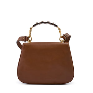 Gucci Roxy Brown Calfskin Shoulder Flap Bag