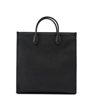 Gucci Black Leather Logo Medium Tote Bag