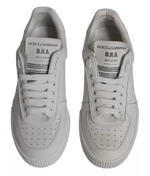 Dolce &amp; Gabbana White Miami Leather Low Top Sneakers Shoes