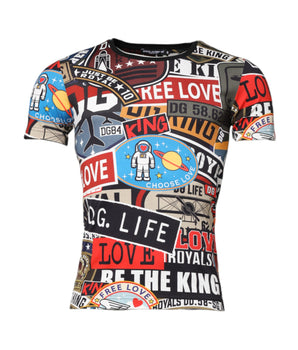 Dolce &amp; Gabbana Multicolor Patchwork Cotton Crew Neck T-shirt