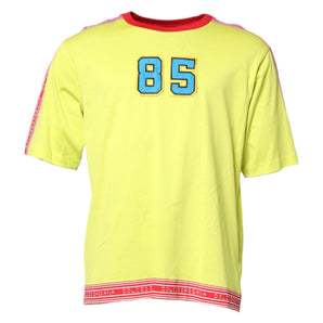 Camiseta de cuello redondo con parche de algodón 85 verde de Dolce &amp; Gabbana