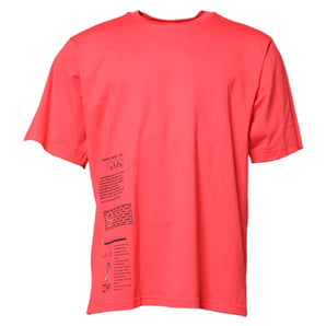 Camiseta de algodón con cuello redondo y estampado de letras rojas de Dolce &amp; Gabbana