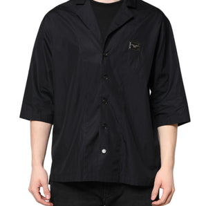 Camisa informal negra de manga corta con botones de Dolce &amp; Gabbana
