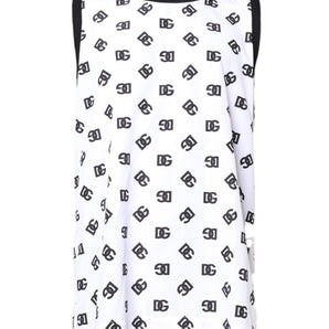 Camiseta sin mangas de poliéster blanca con logotipo DG de Dolce &amp; Gabbana