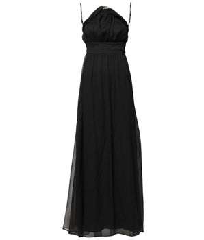 Marciano by Guess Black Tulle Pearl Sleeveless Long Gown Dress