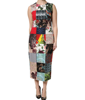 Vestido tubo sin mangas con patchwork multicolor de Dolce &amp; Gabbana