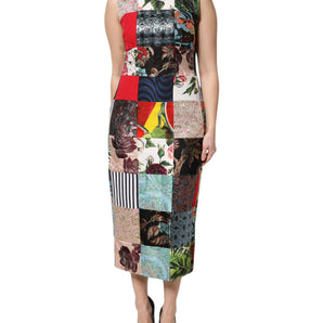 Dolce & Gabbana Multicolor Patchwork Sleeveless Sheath Dress