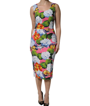 Vestido tubo sin mangas con estampado floral multicolor de Dolce &amp; Gabbana
