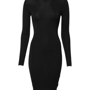Dolce & Gabbana Black Long Sleeves Bodycon Sheath Dress