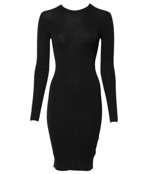 Vestido ajustado de manga larga negro de Dolce &amp; Gabbana