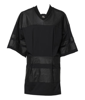 Camiseta Dolce &amp; Gabbana de algodón negra de manga corta con cuello en V