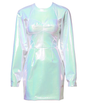 Dolce &amp; Gabbana White Long Sleeves Bodycon Sheath Mini Dress