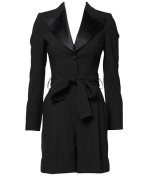 Vestido mono de lana negro Dolce &amp; Gabbana para mujer, abrigo y chaqueta