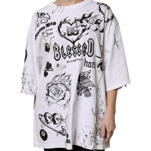 Dolce & Gabbana White Cotton DG BLESSED Printed T-shirt