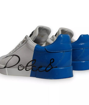 Zapatillas deportivas Portofino con logo azul y blanco de Dolce &amp; Gabbana