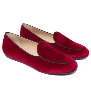 Charles Philip Red Velvet Loafer