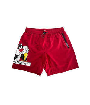 Iceberg Red Polyester Men's Swim Short