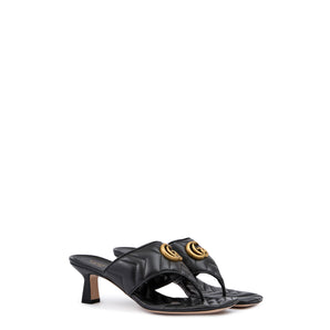 Gucci Mystic Black Nappa Charlotte Leather Sandals