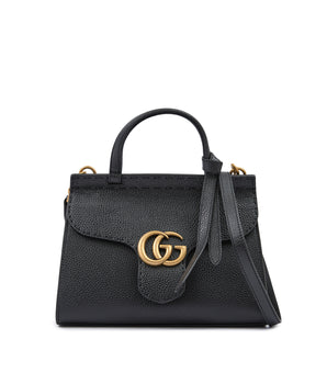 Gucci Black Leather GG Marmont Handbag