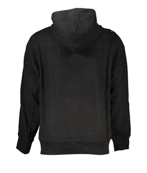 Calvin Klein Black Cotton Men Sweater with Hood and Pockets