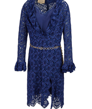 Gucci Blu Viscose and Cotton Mid-Length Dress