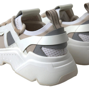 Dolce & Gabbana Sneakers White Beige Leather Sport DAYMASTER Shoes