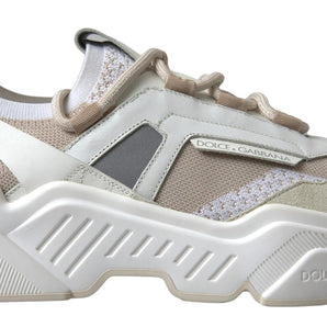 Dolce & Gabbana Sneakers White Beige Leather Sport DAYMASTER Shoes