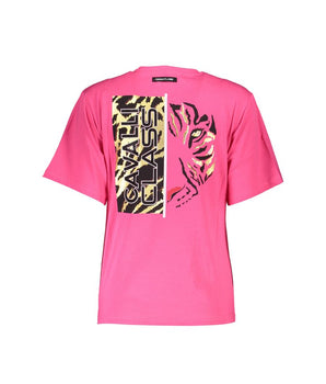 Cavalli Class Pink Cotton Women T-Shirt