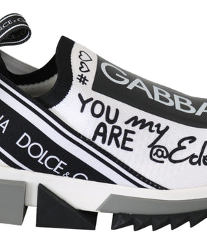 Zapatillas Sorrento blancas y negras sin cordones de Dolce &amp; Gabbana