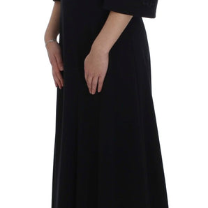 Dolce &amp; Gabbana Elegant Black Wool Cutout Maxi Dress