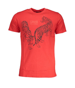 Cavalli Class Red Cotton T-Shirt