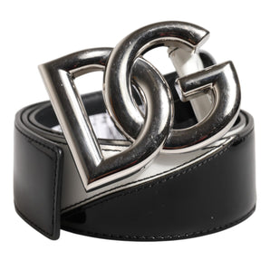 Cinturón con hebilla metálica DG de cuero blanco y negro de Dolce &amp; Gabbana