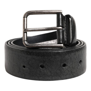 Cinturón clásico de cuero negro con hebilla metálica de Dolce &amp; Gabbana