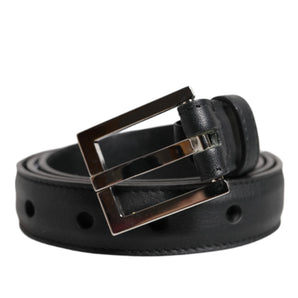 Cinturón con hebilla clásica de piel de becerro negra de Dolce &amp; Gabbana