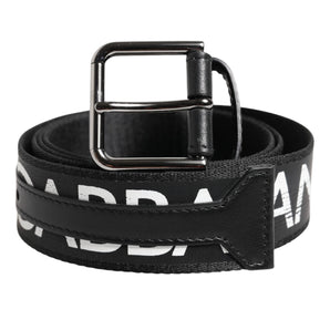 Cinturón con hebilla metálica de latón y logotipo DG en blanco y negro de Dolce &amp; Gabbana