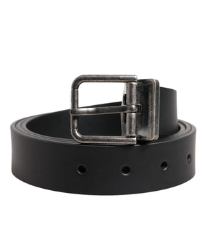 Dolce &amp; Gabbana Black Classic Leather Metal Buckle Belt