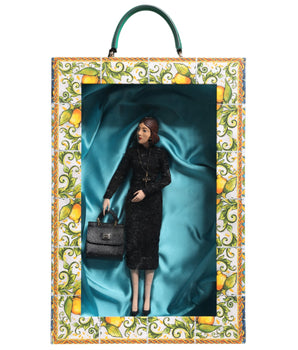 Vestido negro Dolce &amp; Gabbana MARIA Porcelain Fashion Show Muñecas de cuero de Sicilia