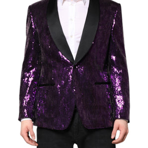 Chaqueta con lentejuelas SICILY en color morado de Dolce &amp; Gabbana