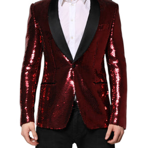 Chaqueta blazer con lentejuelas SICILY en rojo de Dolce &amp; Gabbana