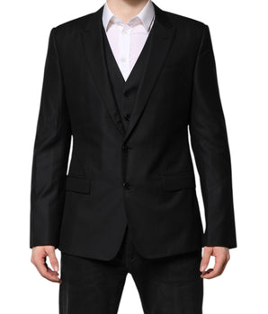 Dolce &amp; Gabbana Black Single Breasted Suit 2 Piece Jacket