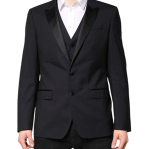 Chaqueta de traje de dos piezas de lana azul oscuro MARTINI de Dolce &amp; Gabbana