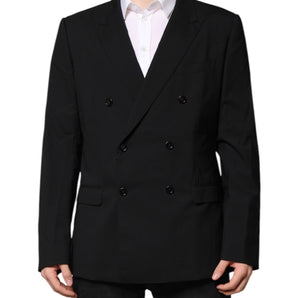 Chaqueta de traje cruzada MARTINI negra de Dolce &amp; Gabbana